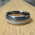 Men's 8mm Tungsten Blue Meteorite Inspired Inlay Comfort-Fit Wedding Band